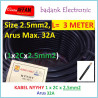 Panjang 3 Meter - Kabel NYYHY 1x2Cx2.5mm2